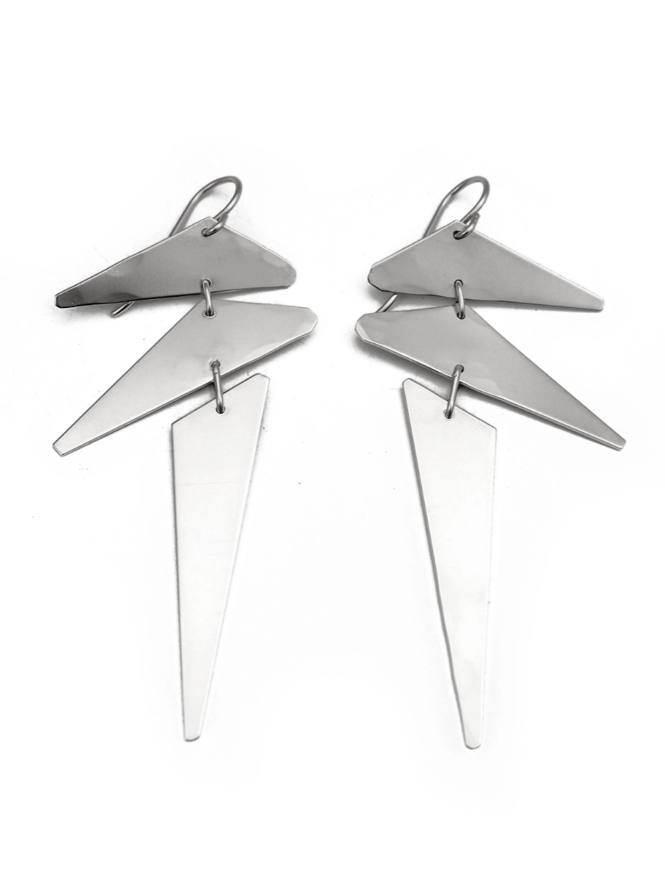 •PUNK• silver dangle earrings