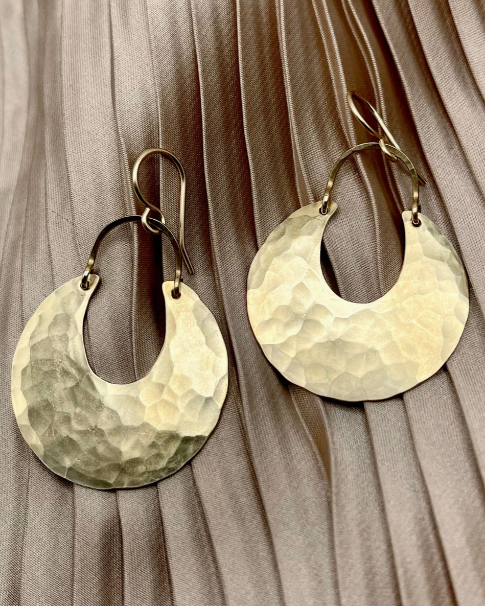 •WANING MOON• gold dangle earrings