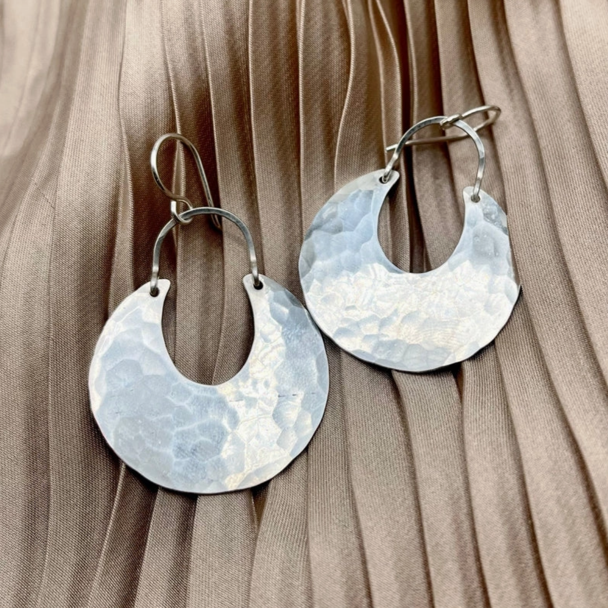 •WANING MOON• silver dangle earrings