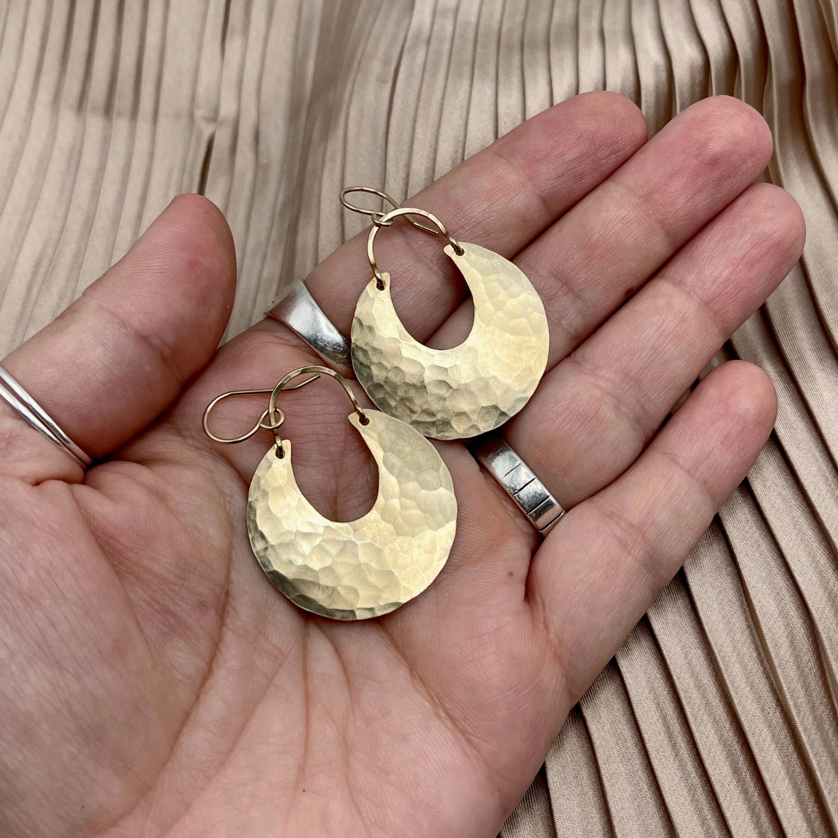 •WANING MOON• gold dangle earrings