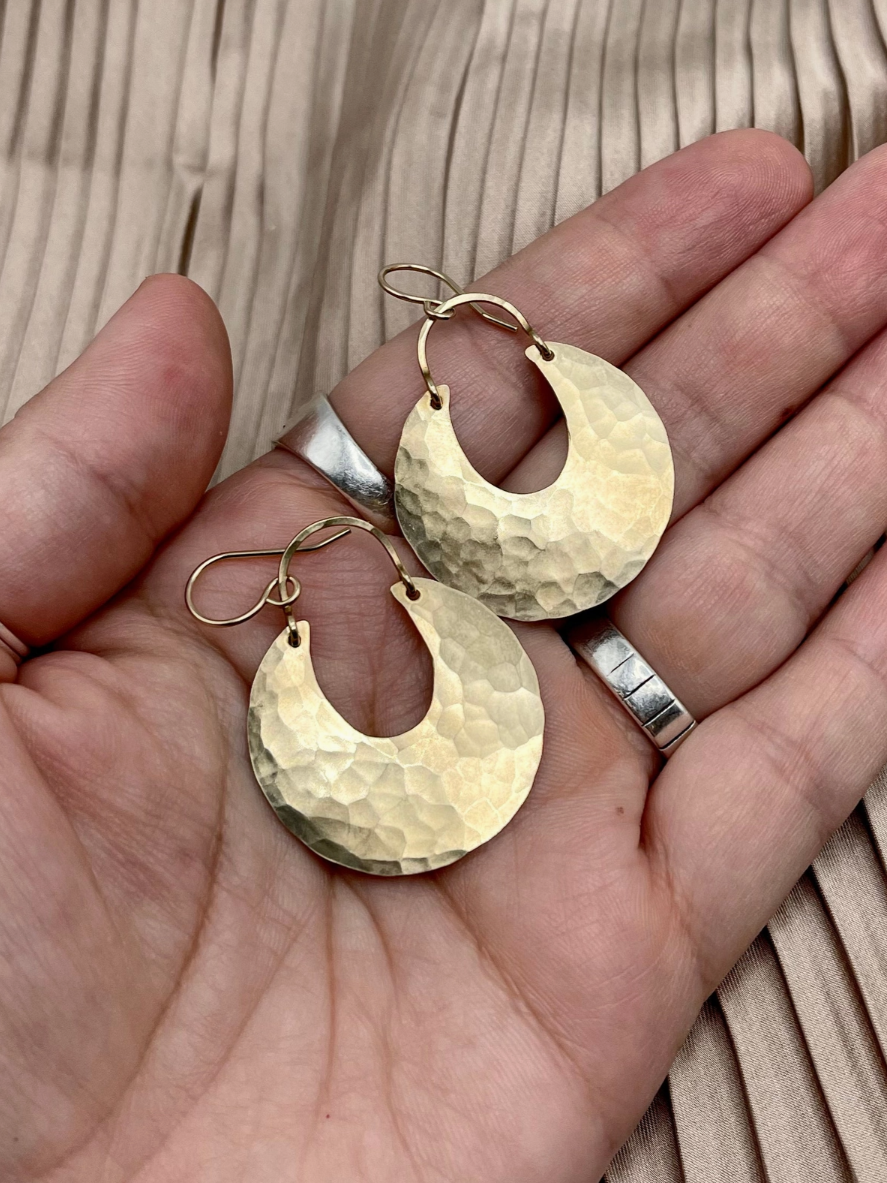 •WANING MOON• gold dangle earrings