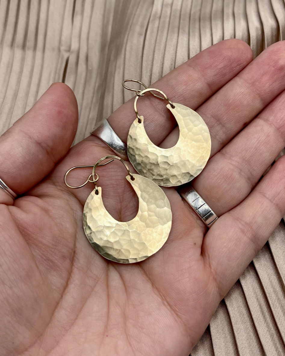 •WANING MOON• gold dangle earrings