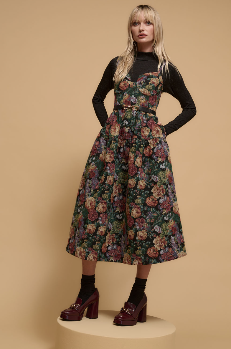 •GARDEN TAPESTRY• corset top midi dress