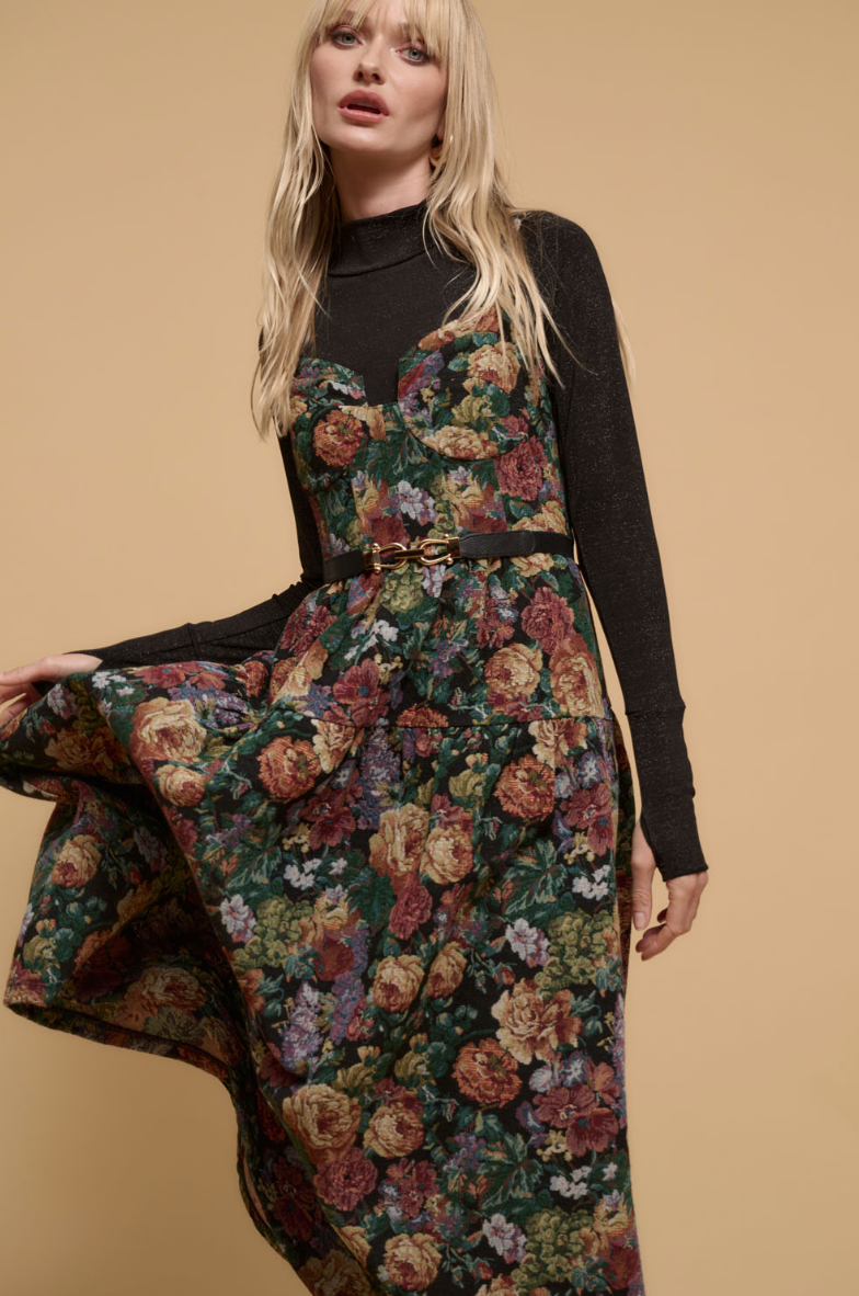 •GARDEN TAPESTRY• corset top midi dress