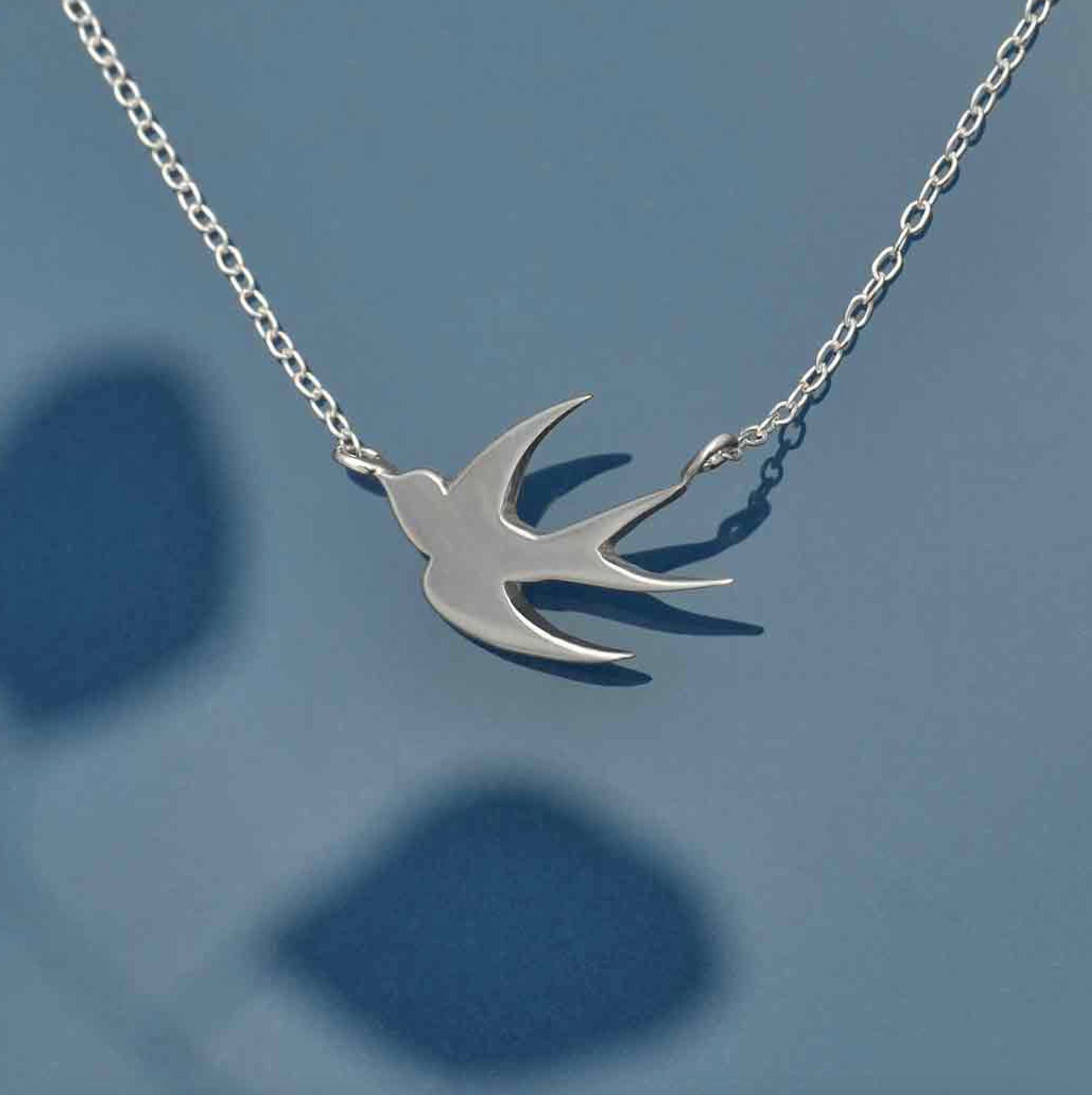 •LITTLE SWALLOW• recycled sterling silver necklace