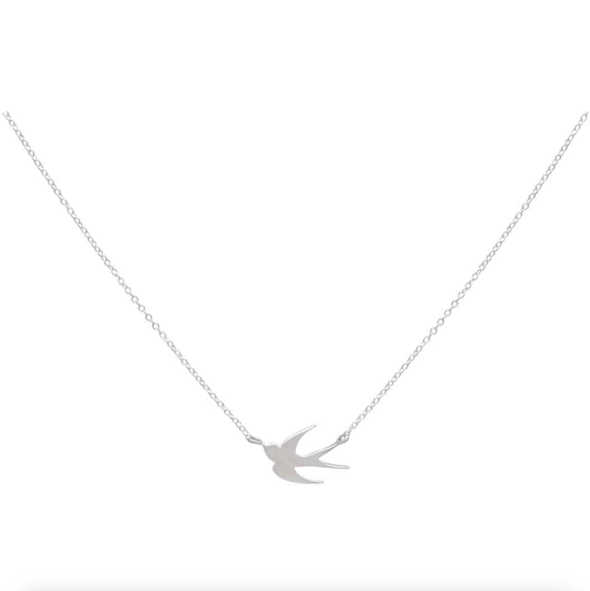 •LITTLE SWALLOW• recycled sterling silver necklace