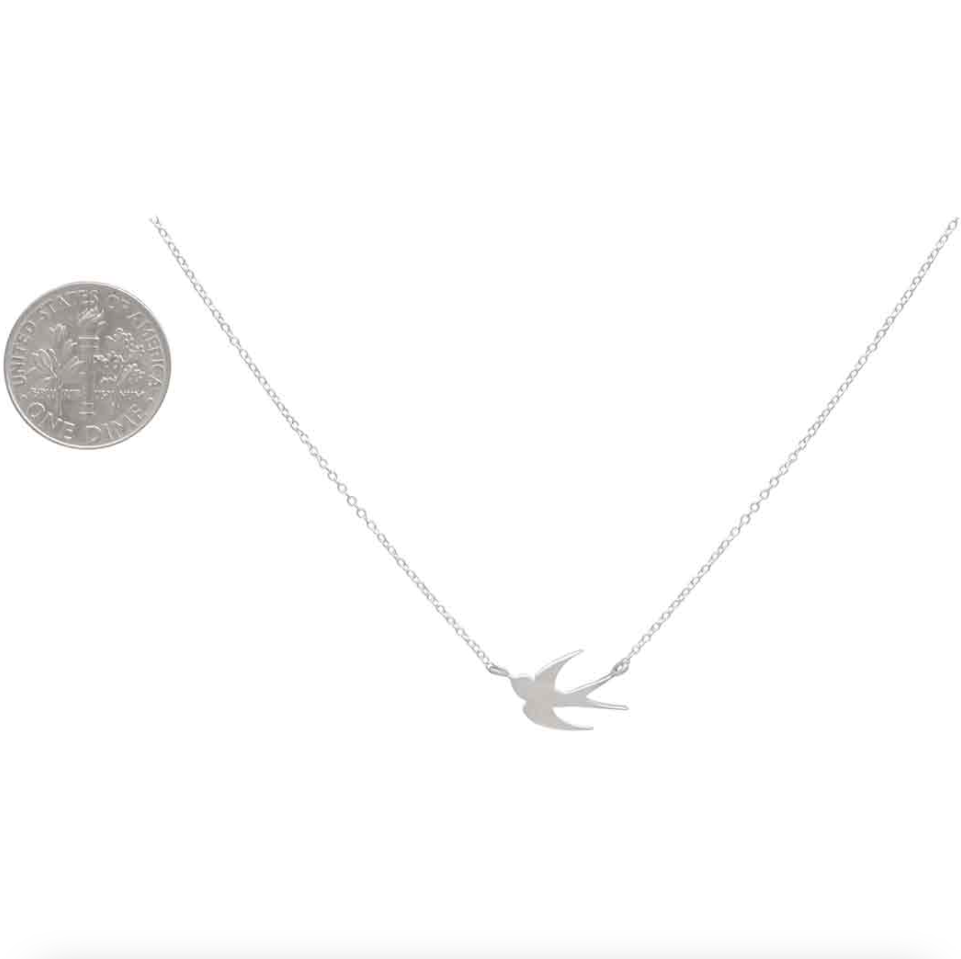 •LITTLE SWALLOW• recycled sterling silver necklace