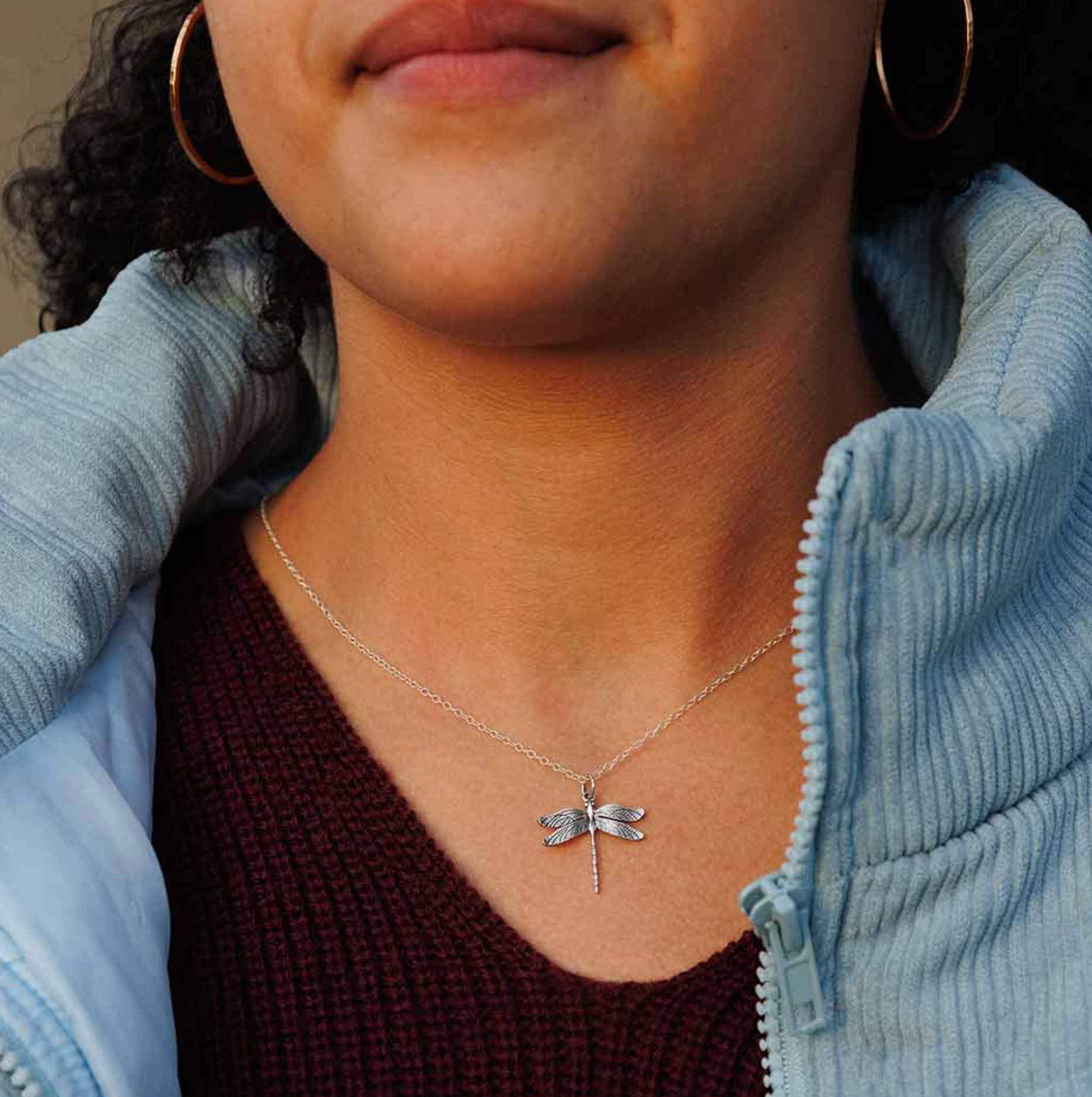 •DRAGONFLY• detailed sterling silver necklace