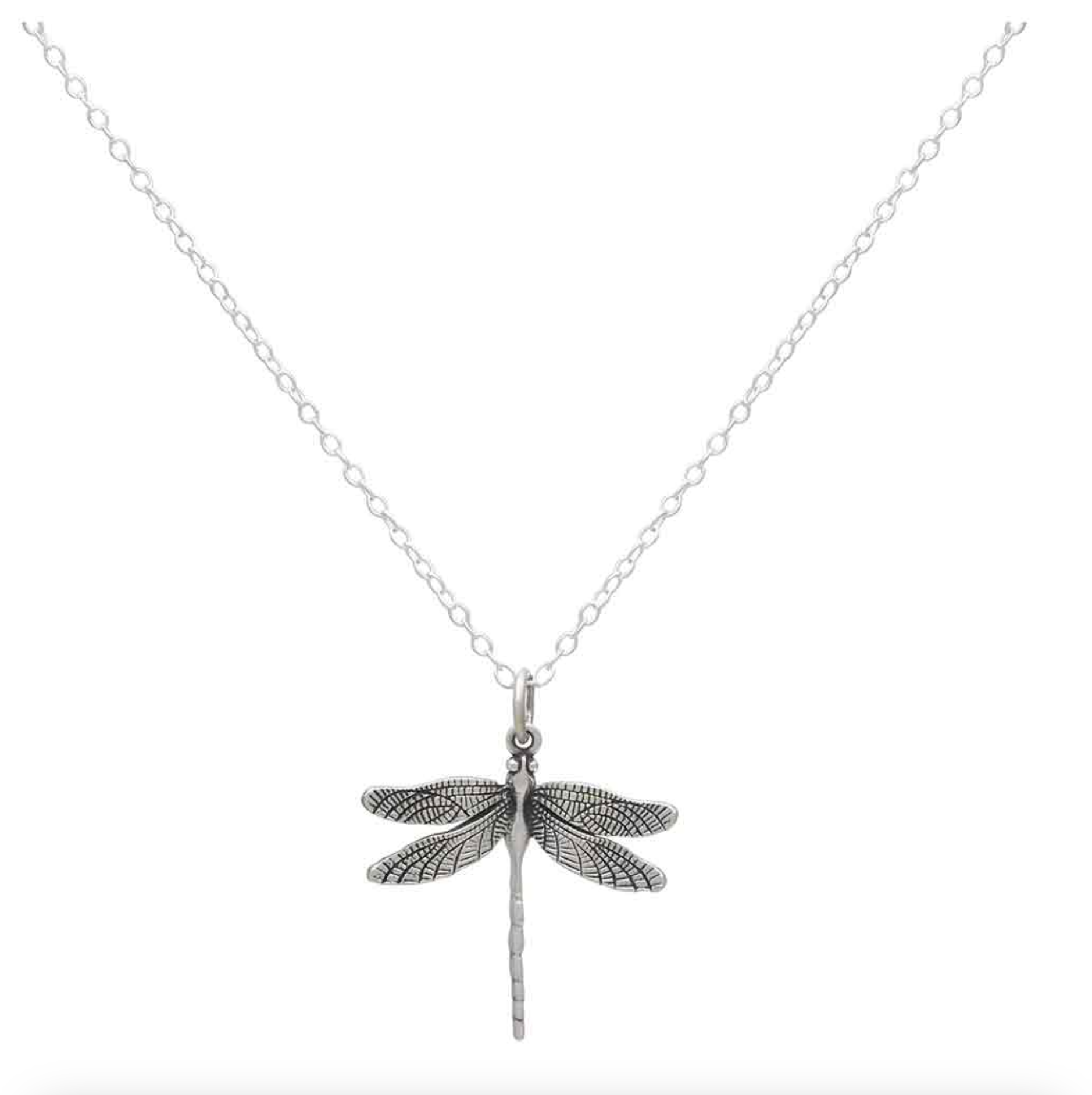 •DRAGONFLY• detailed sterling silver necklace