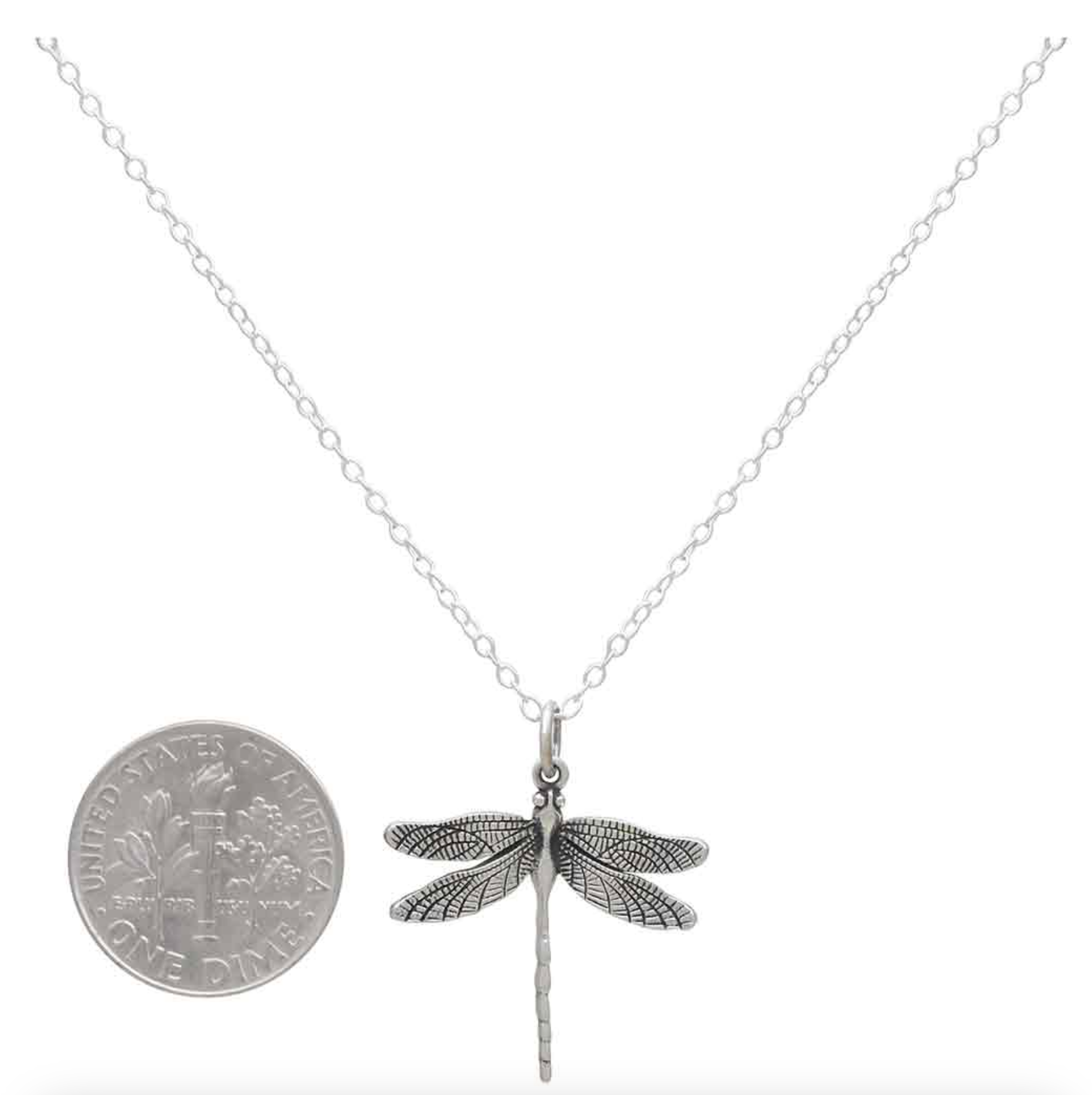 •DRAGONFLY• detailed sterling silver necklace