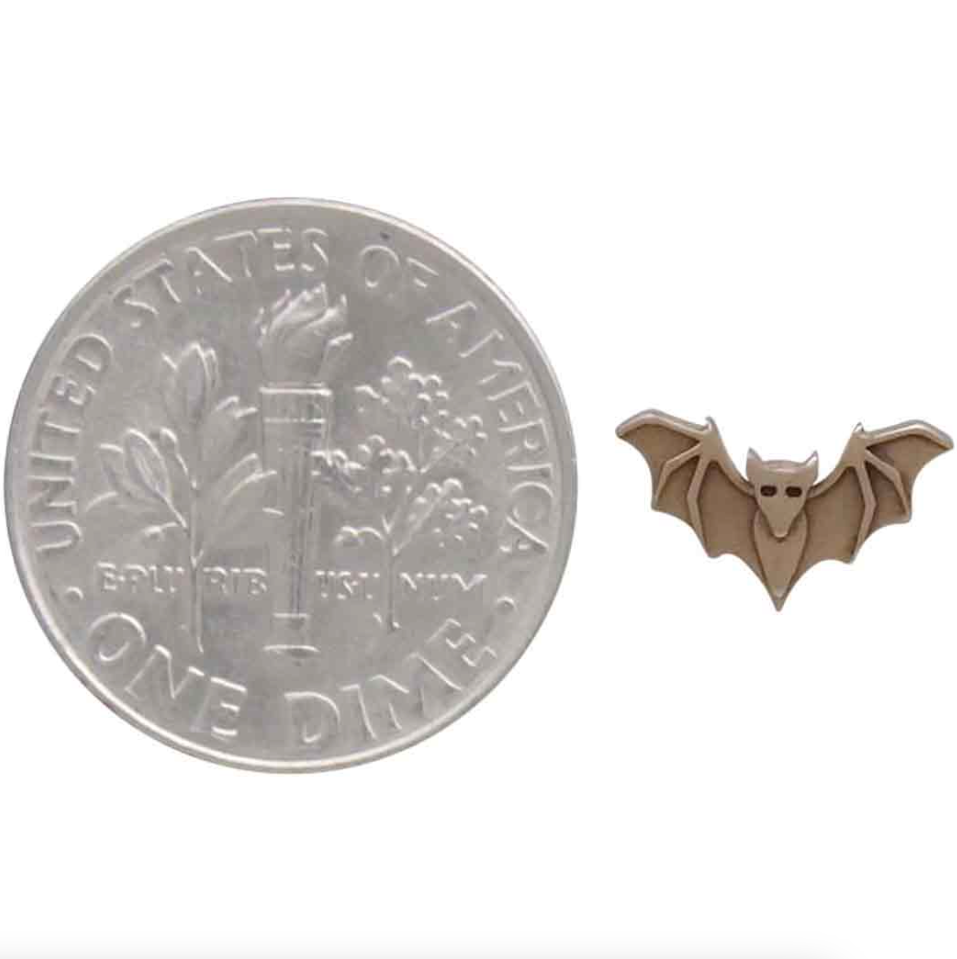 •LIL' BAT• detailed bronze stud earrings