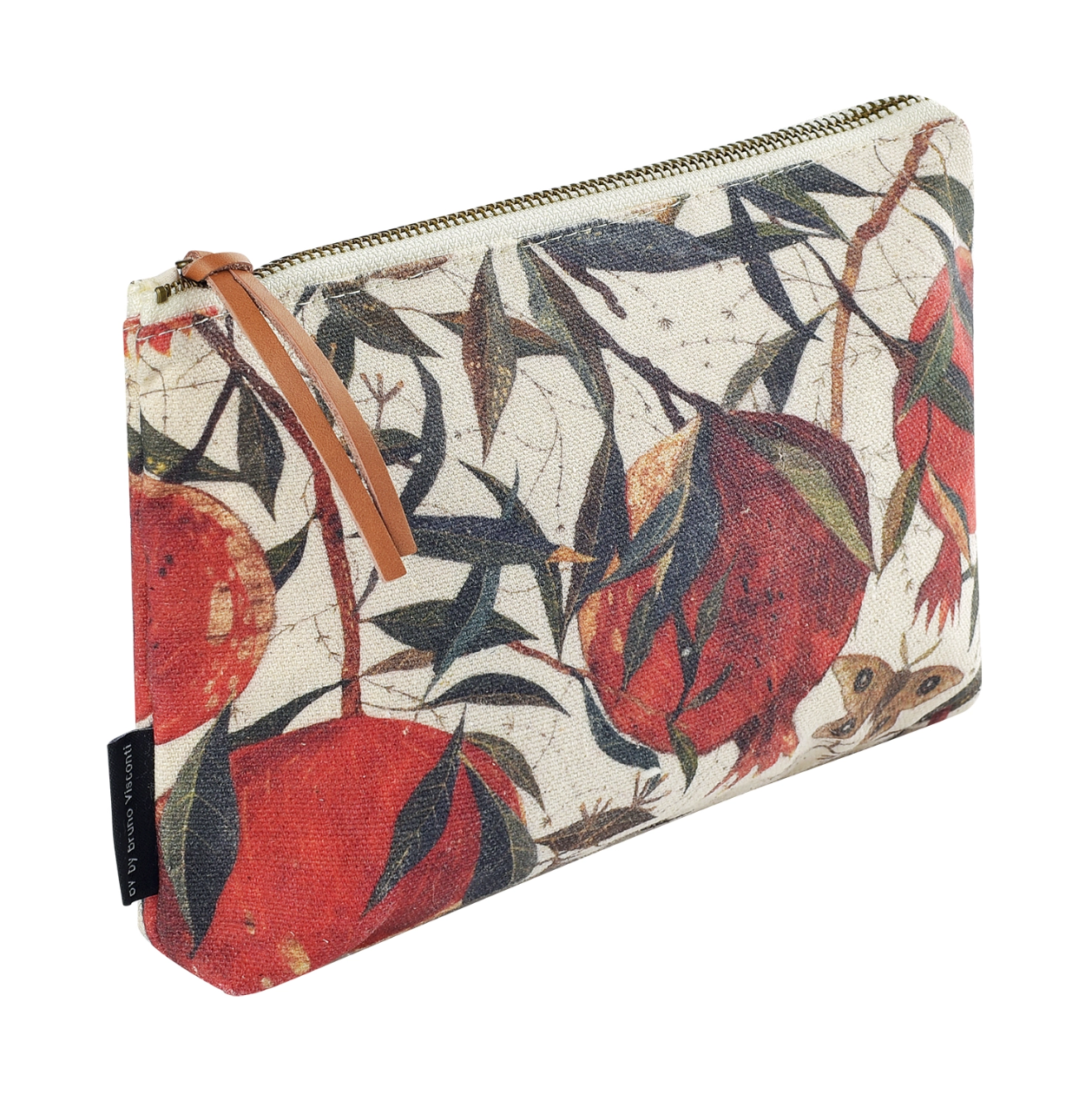 •POMEGRANATE• gusseted canvas pouch