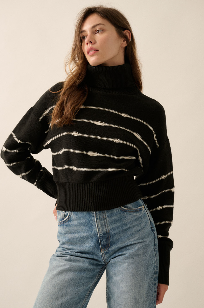 •JULIA• cotton blend turtleneck sweater