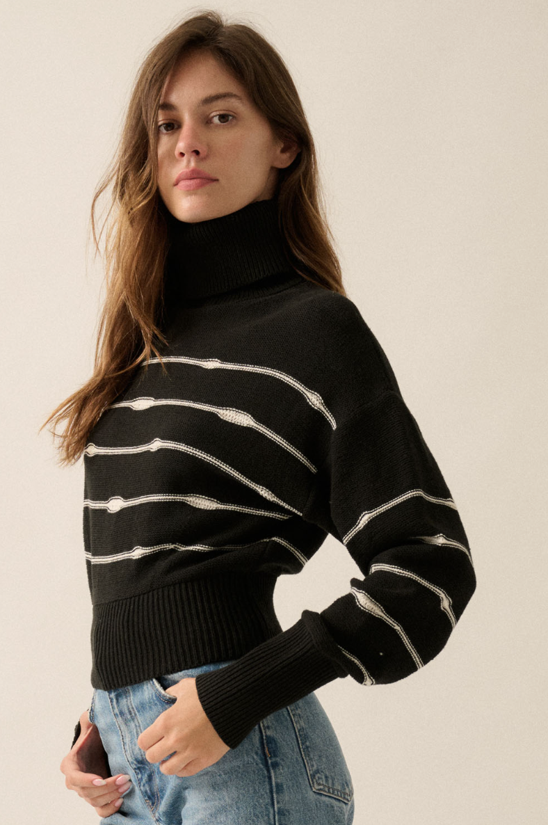 •JULIA• cotton blend turtleneck sweater