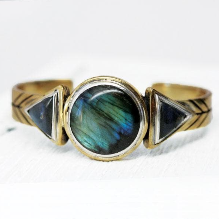 •HEMISPHERE• labradorite + mixed metal cuff