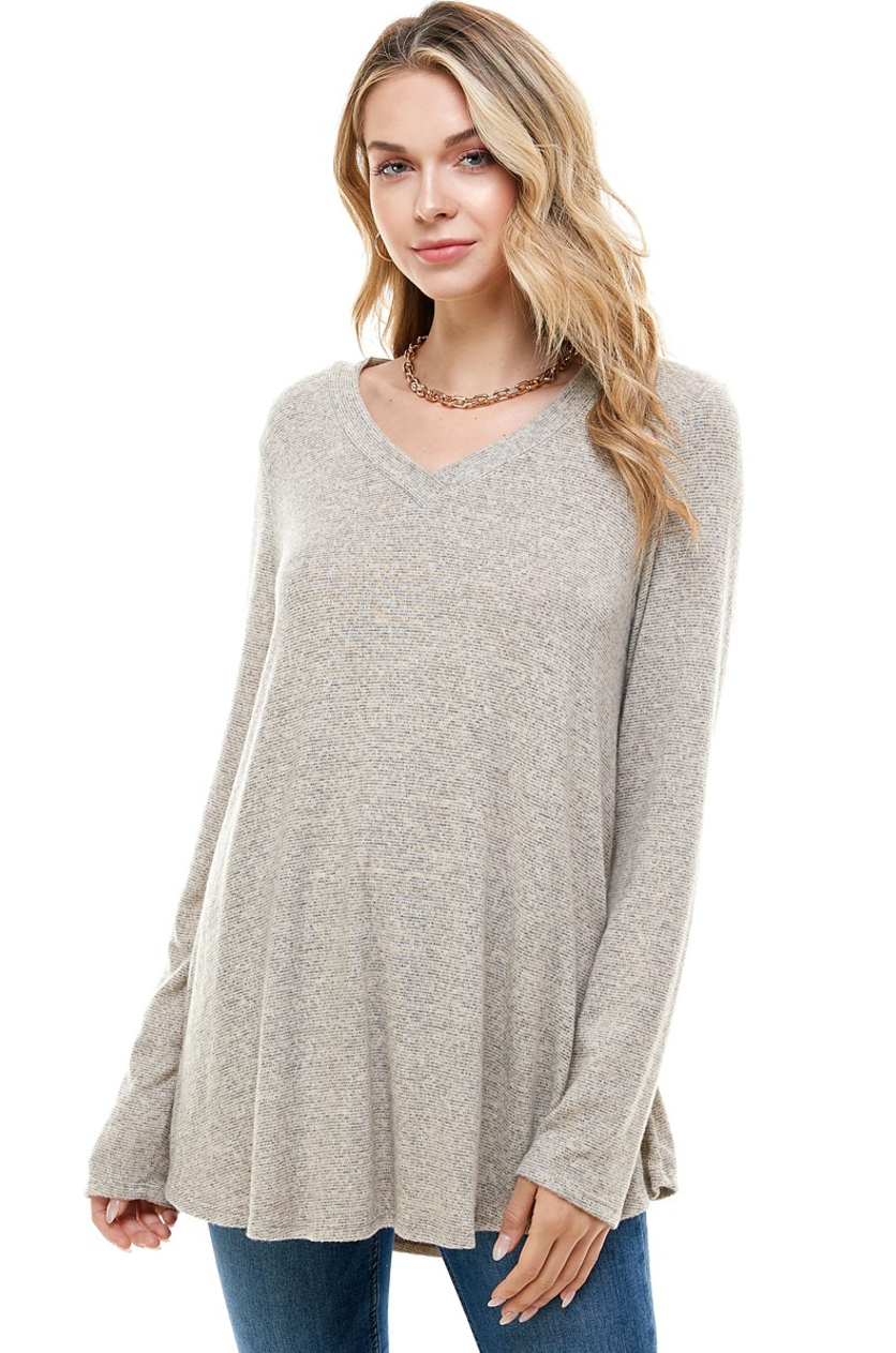 •SYLVIE• long sleeve V-neck tunic