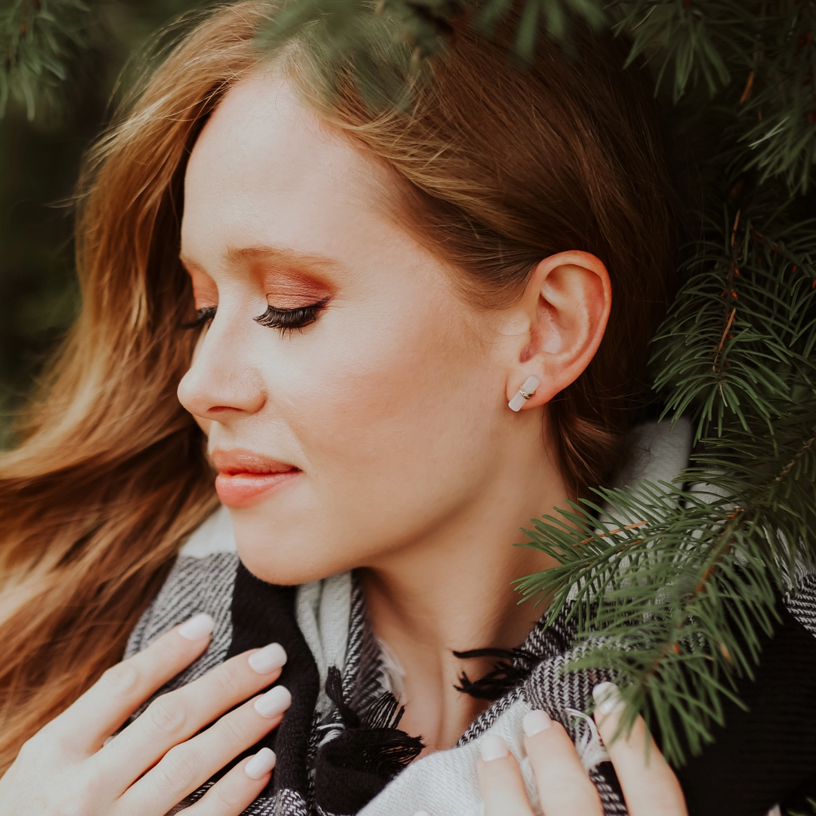 •BIRCH• moonstone + silver stud earrings