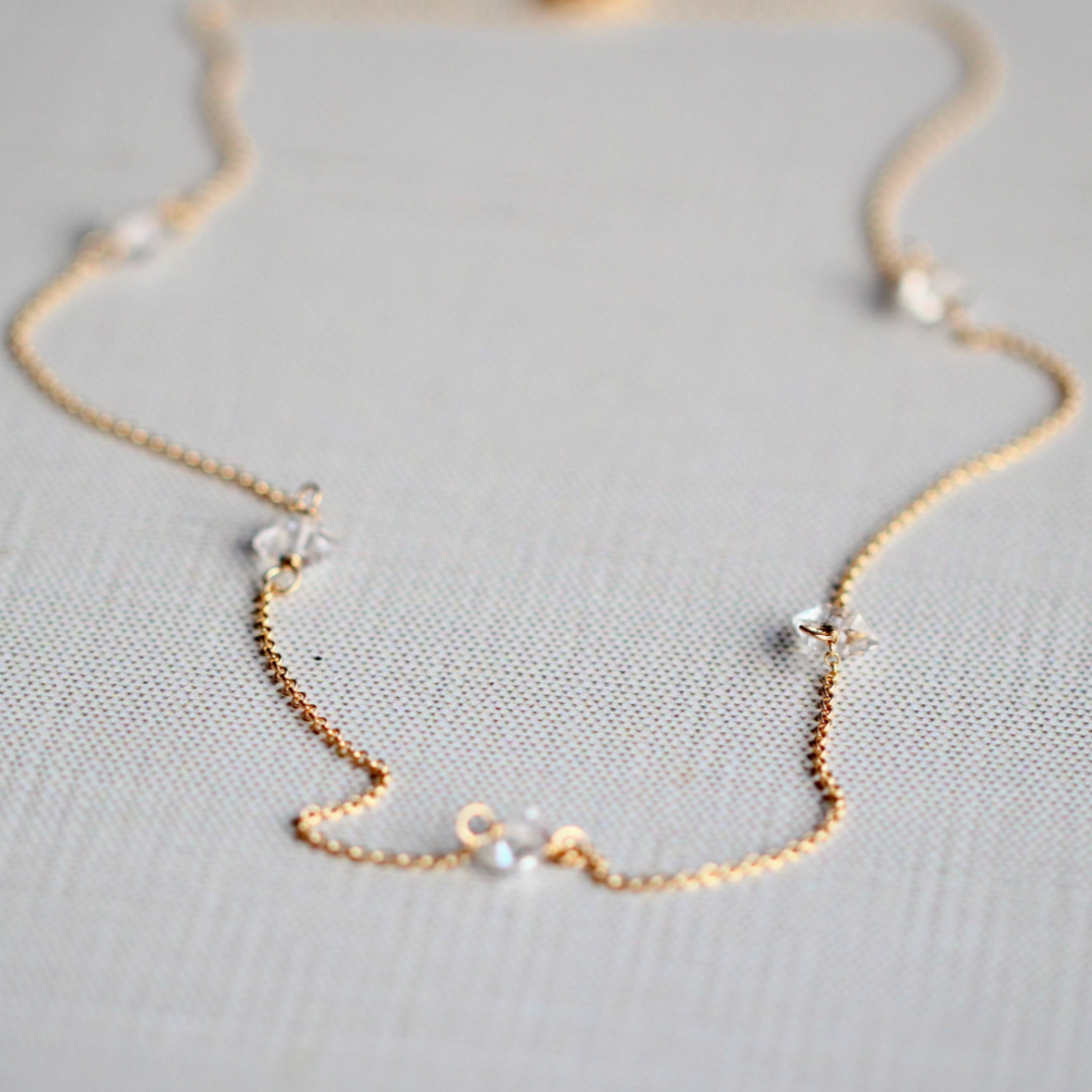 •DRAPE• herkimer diamond + gold necklace (various lengths)