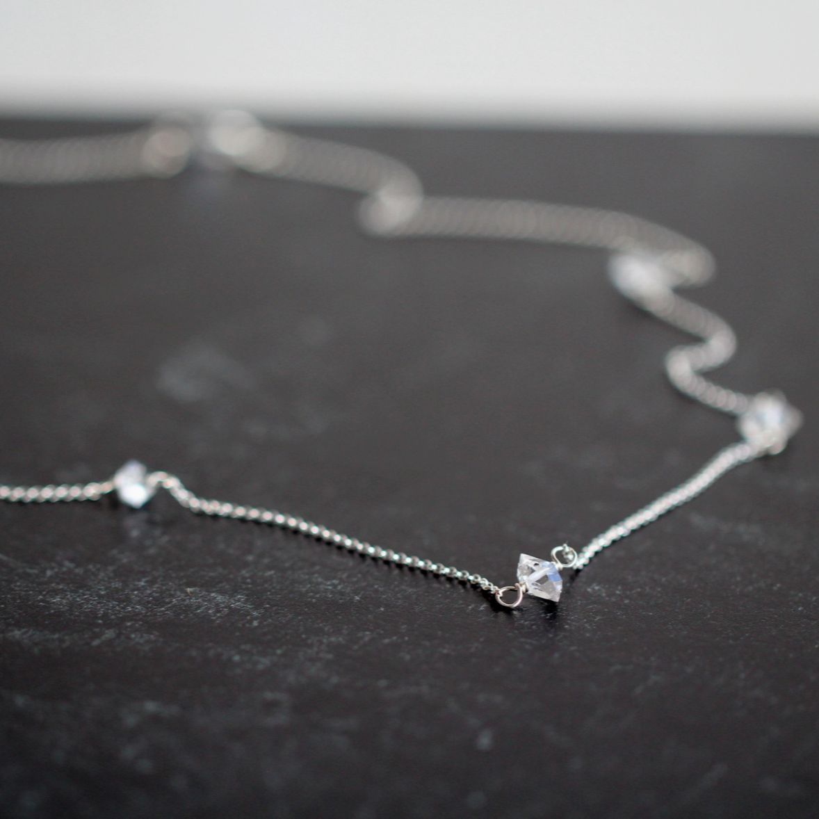 •DRAPE• herkimer diamond + silver necklace (various lengths)