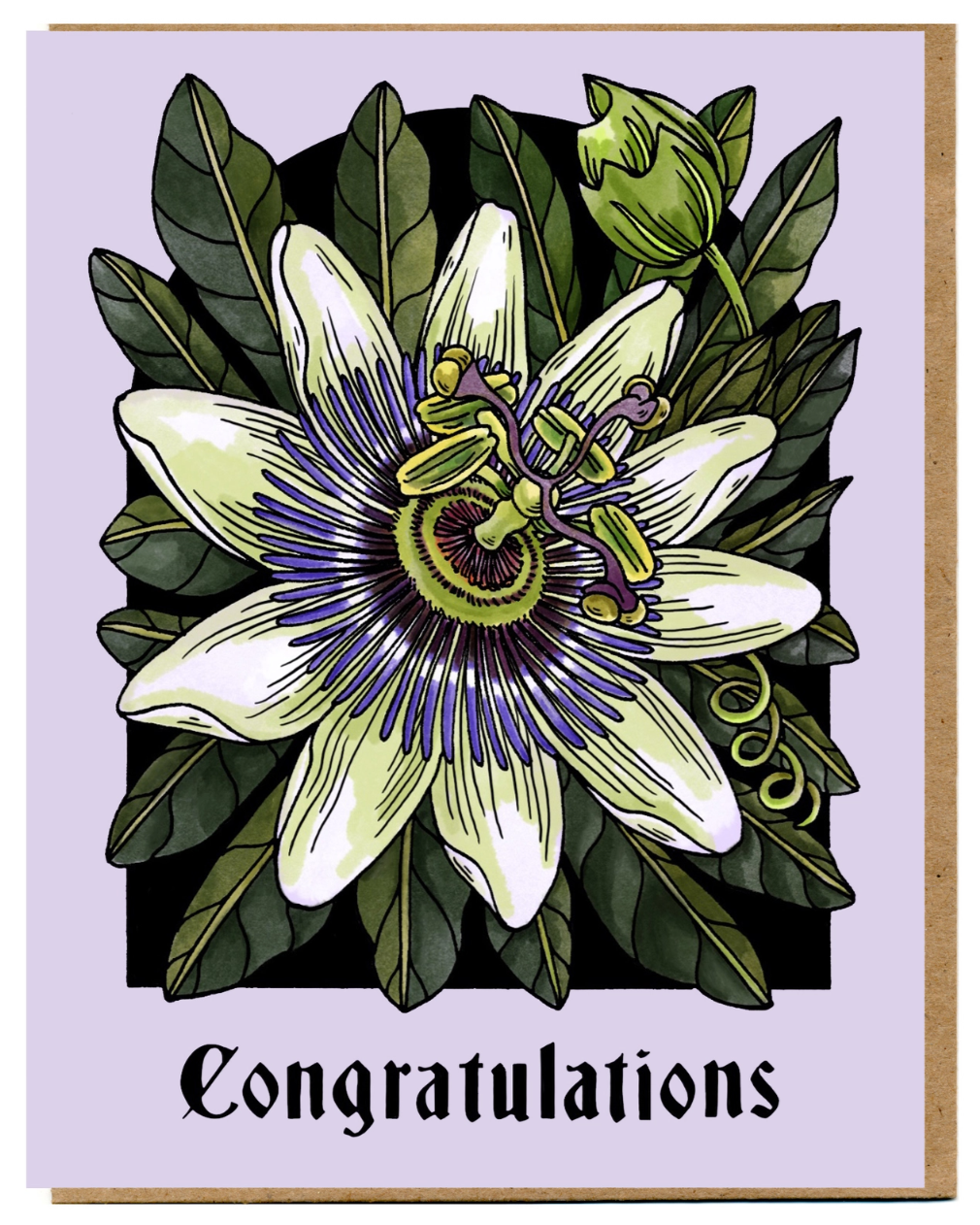 •PASSION FLOWERS• congratulations card