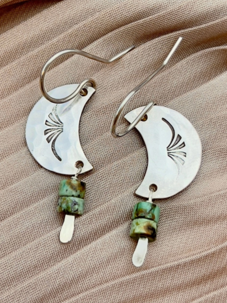 •LUNA• turquoise + silver earrings