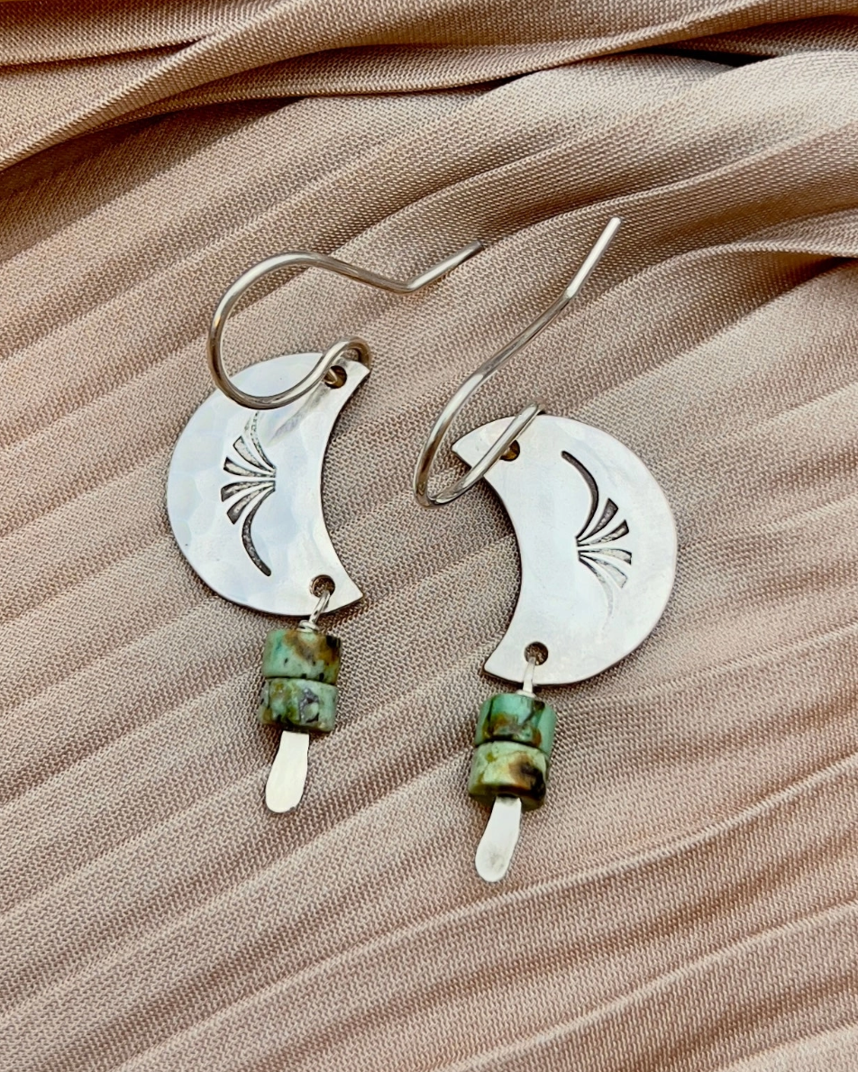 •LUNA• turquoise + silver earrings