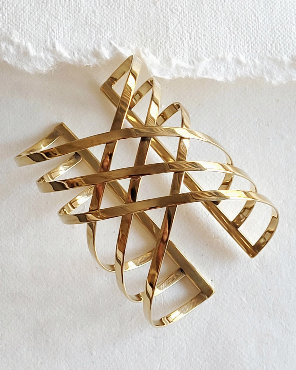 •HATCHED• brass bracelet