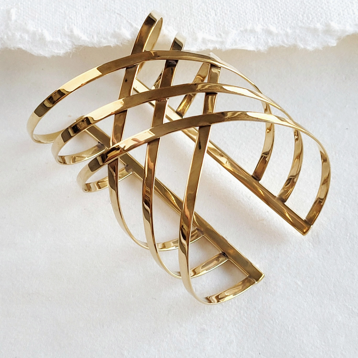 •HATCHED• brass bracelet