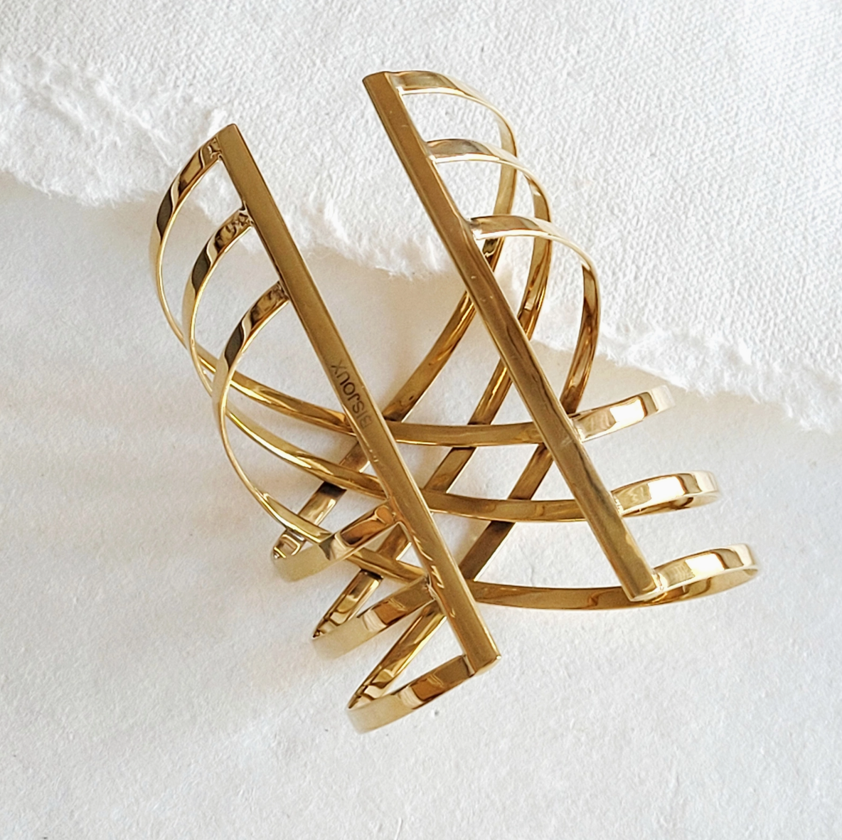 •HATCHED• brass bracelet