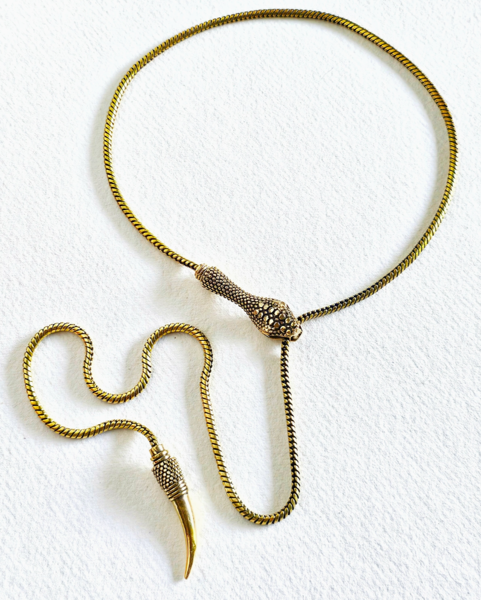 •FEARLESS• brass lariat necklace