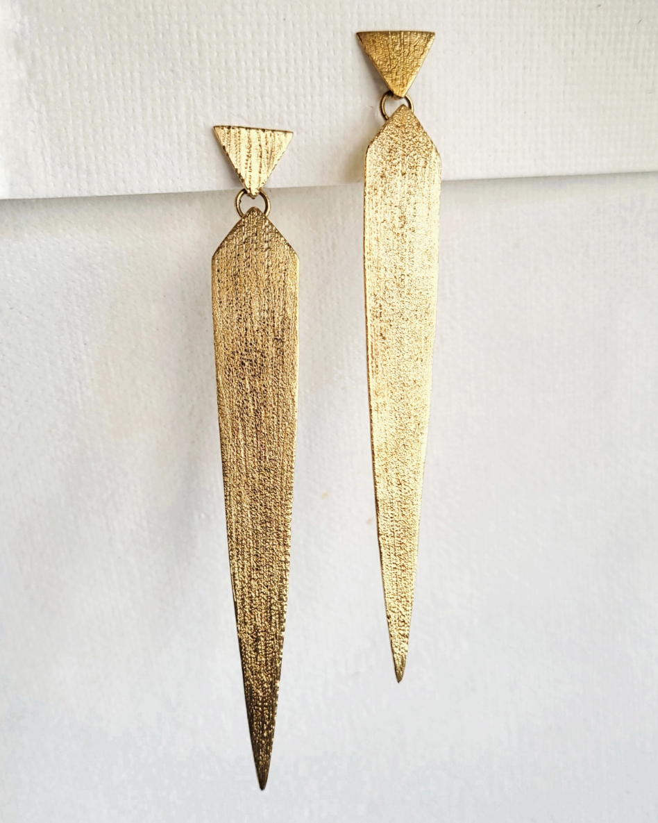 •SPEAR• brass post earrings