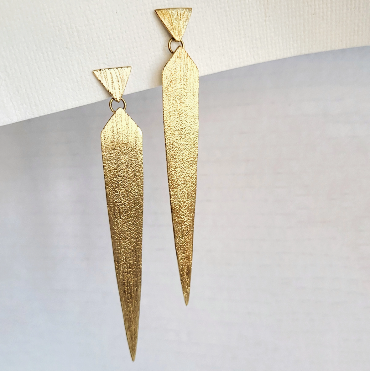 •SPEAR• brass post earrings