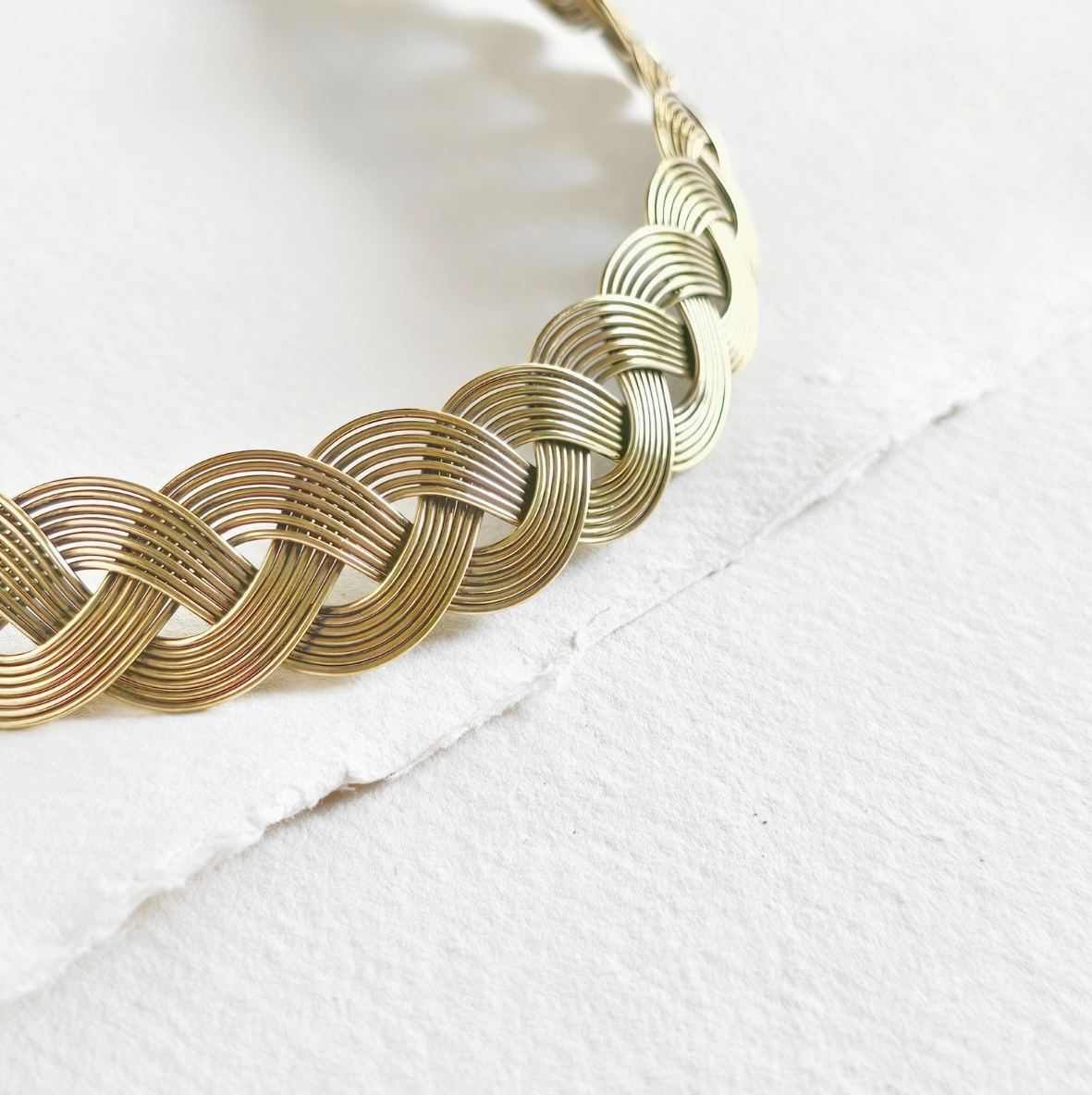 •BRAID• brass collar necklace