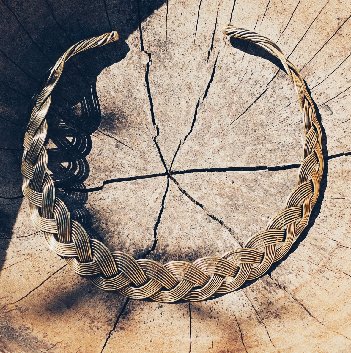 •BRAID• brass collar necklace