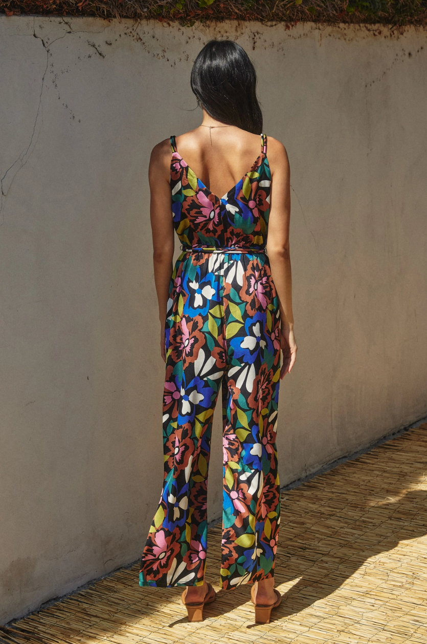 •CHIHULY• satin surplice jumpsuit