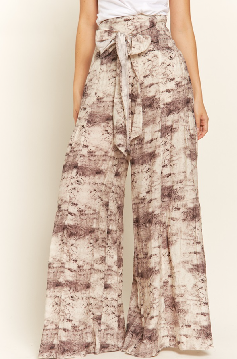 •KEATON• tie front wide leg pants