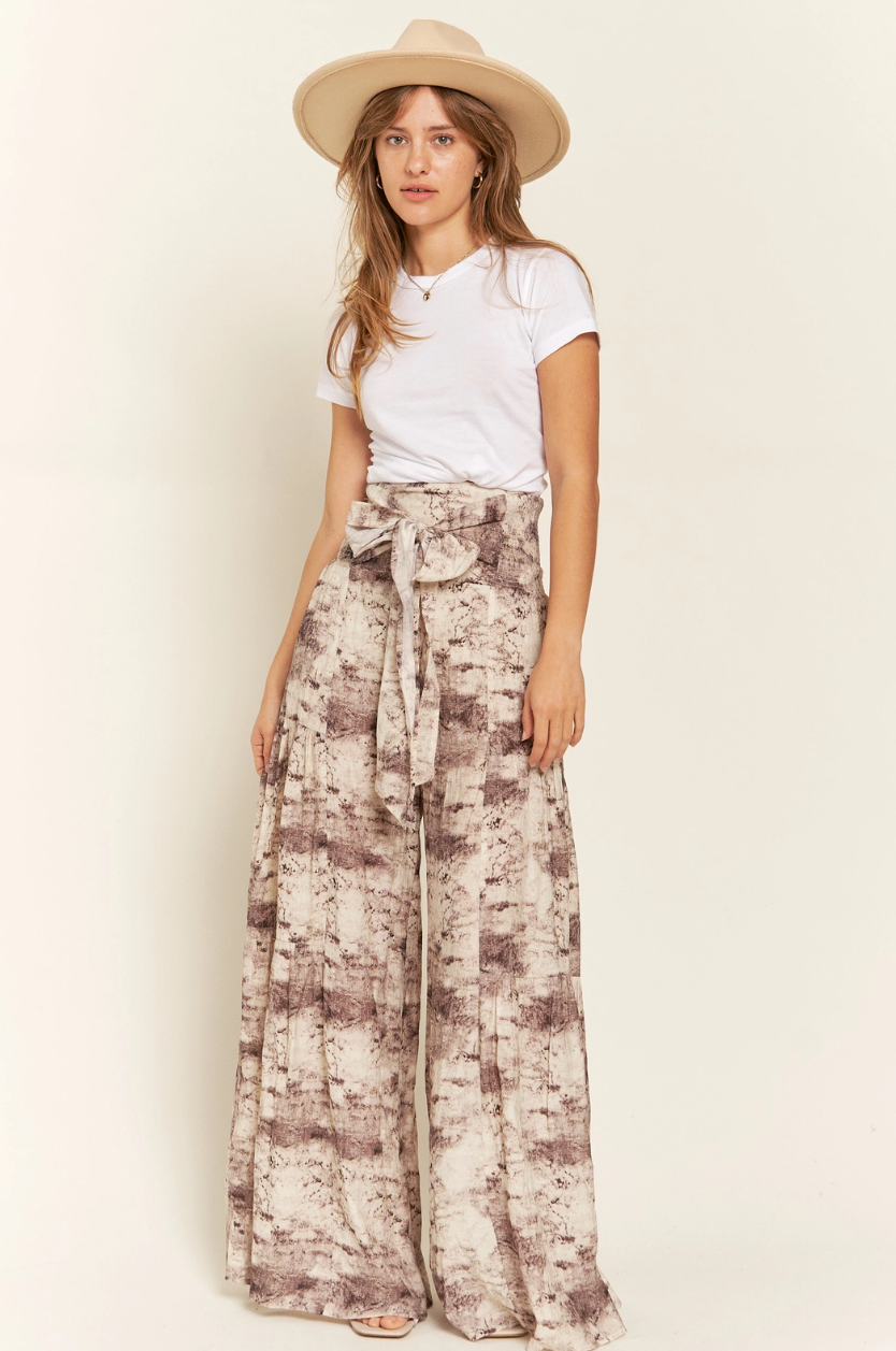 •KEATON• tie front wide leg pants