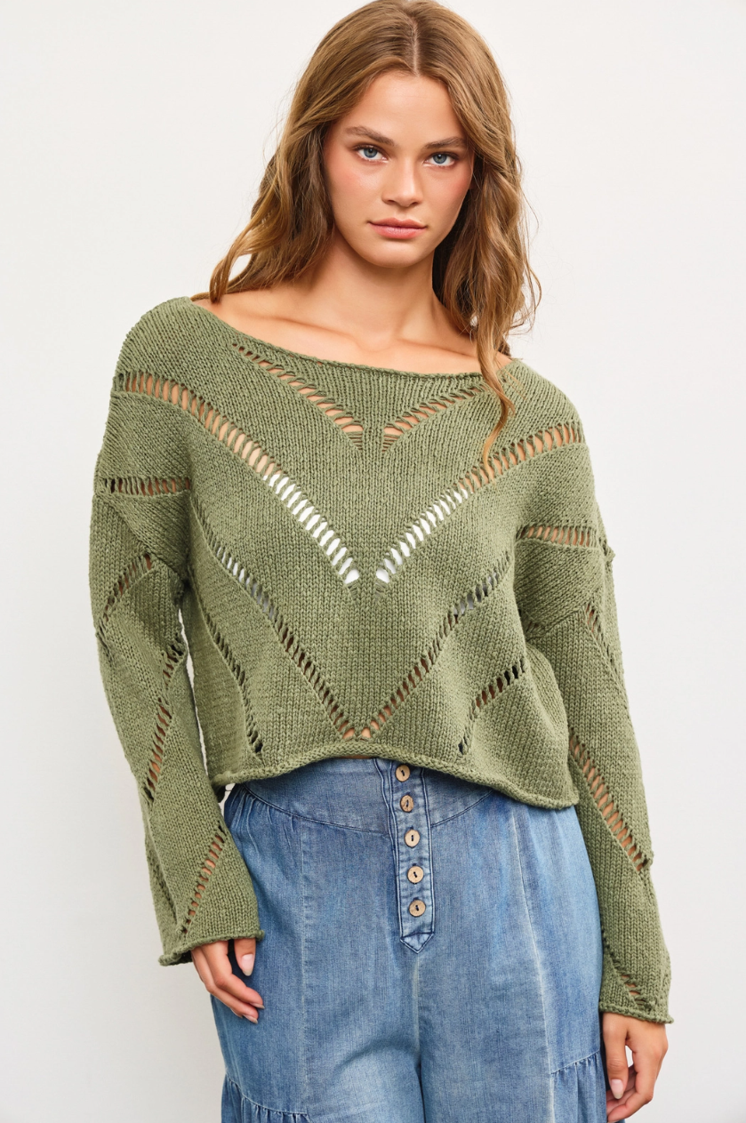 •CHEVY• open knit crop top