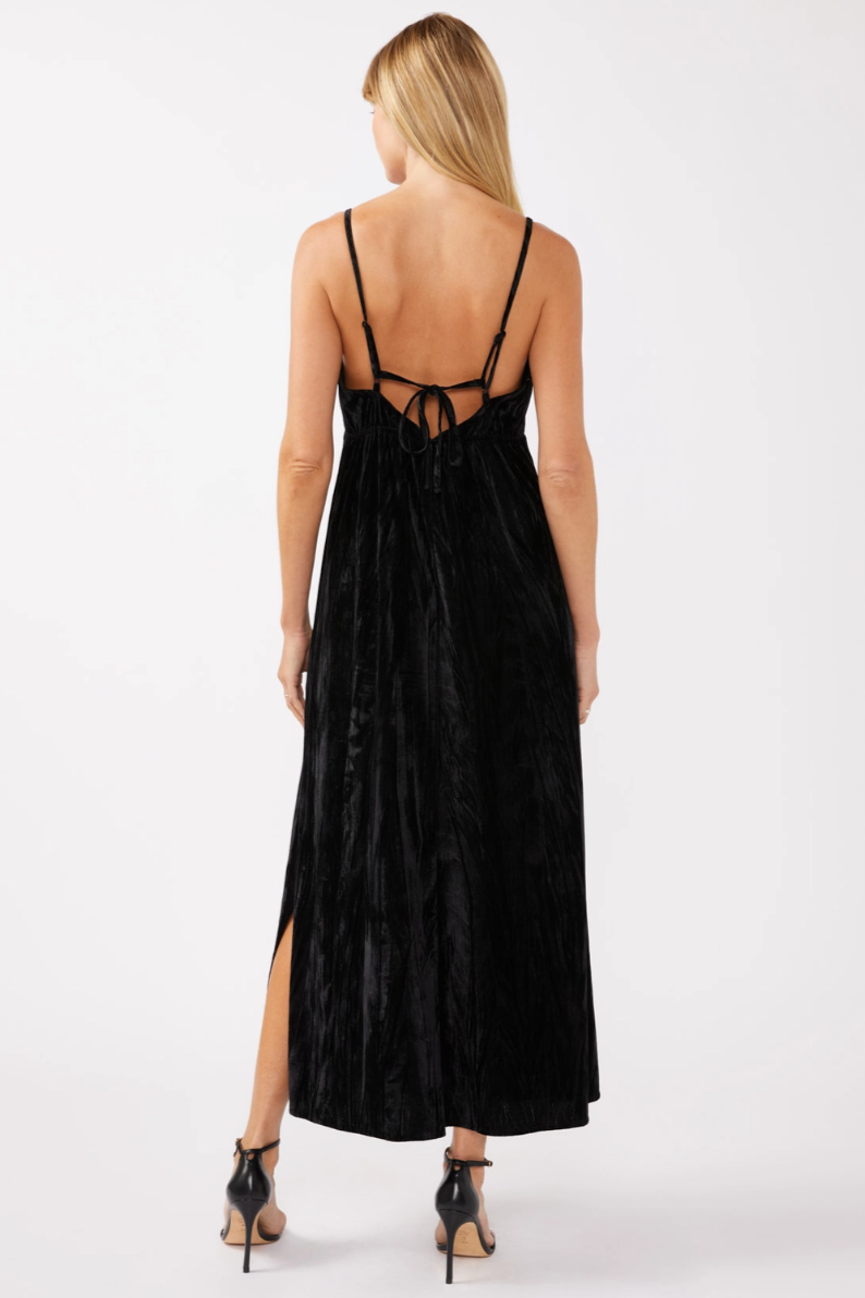 •MAILA• embroidered velvet maxi dress