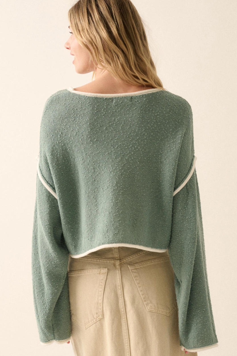 •PIPER• cotton blend cropped sweater