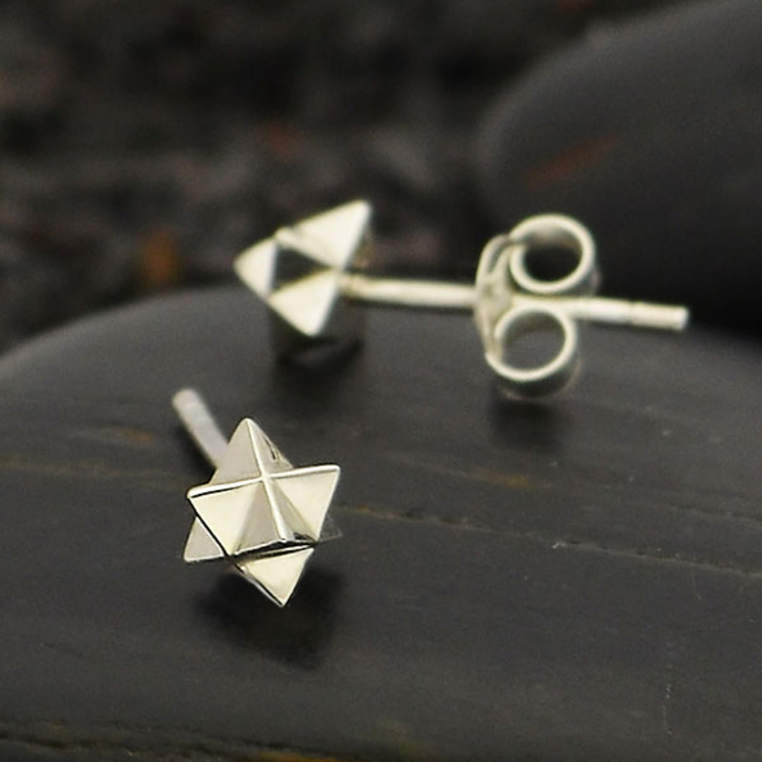 •MERKABA• recycled silver stud earrings