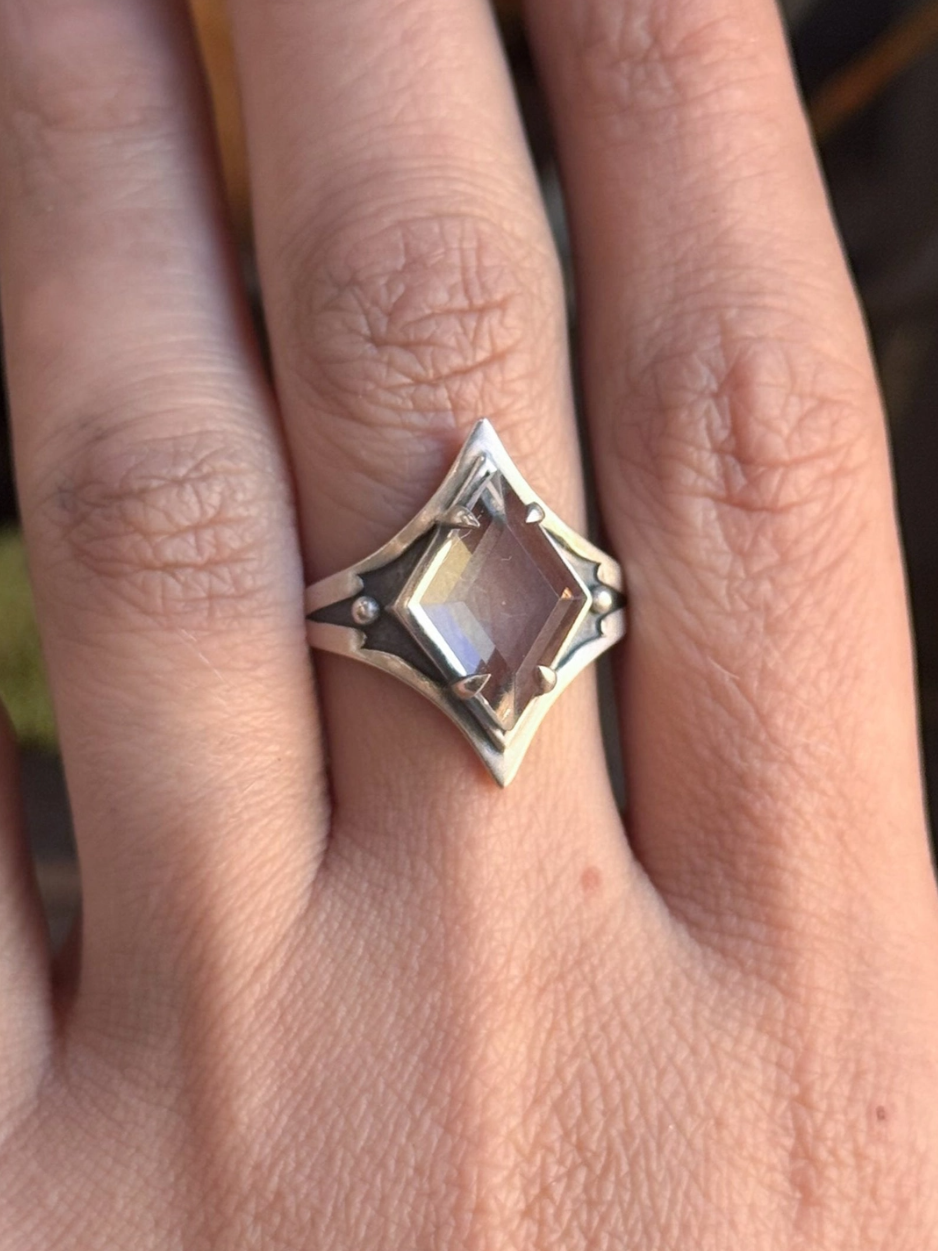 •GROUNDED• clear quartz + silver ring