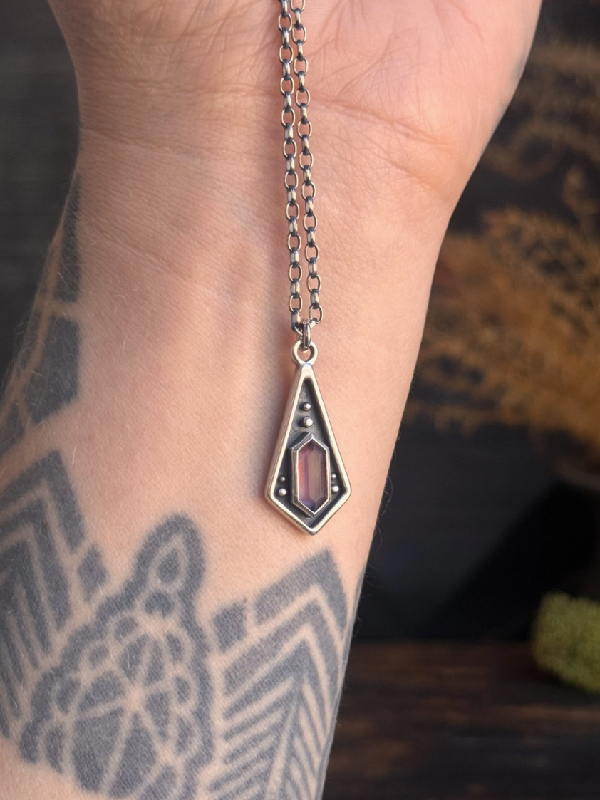 •MAIDEN KITE• amethyst + silver necklace (18" long)