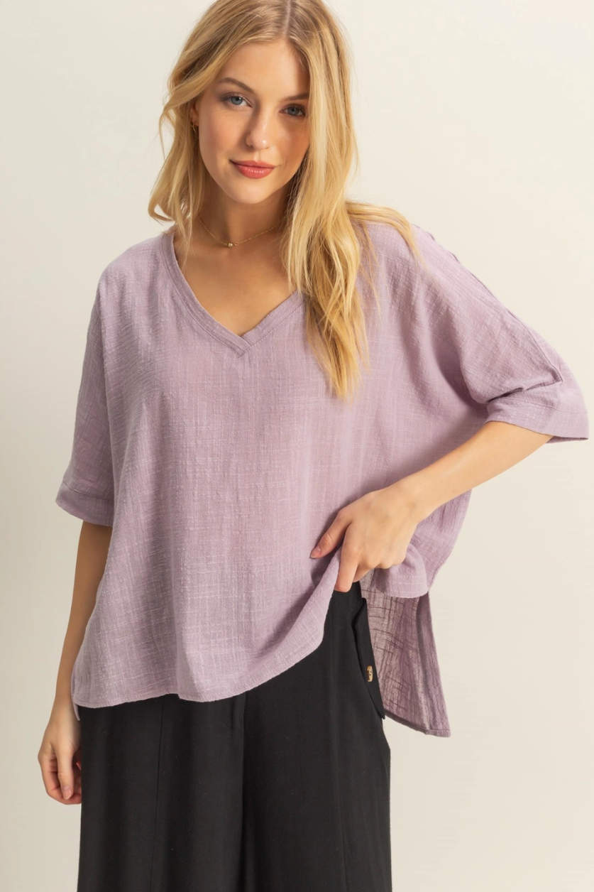 •COLETTE• V-neck breezy cotton top