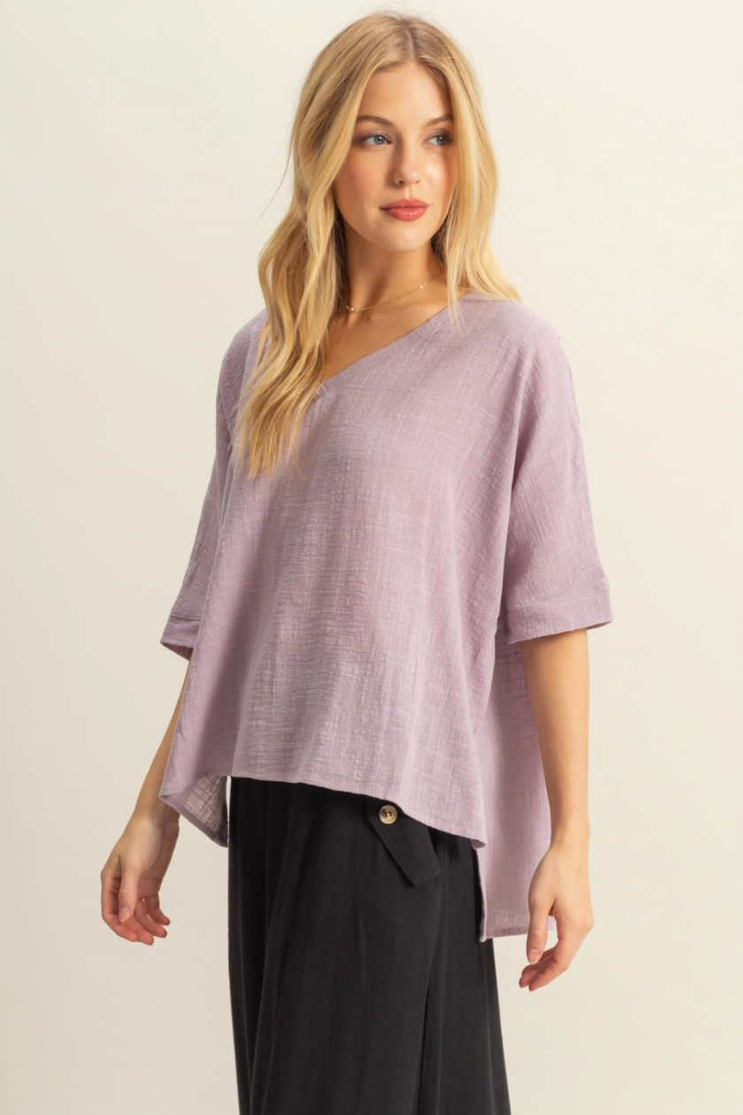 •COLETTE• V-neck breezy cotton top