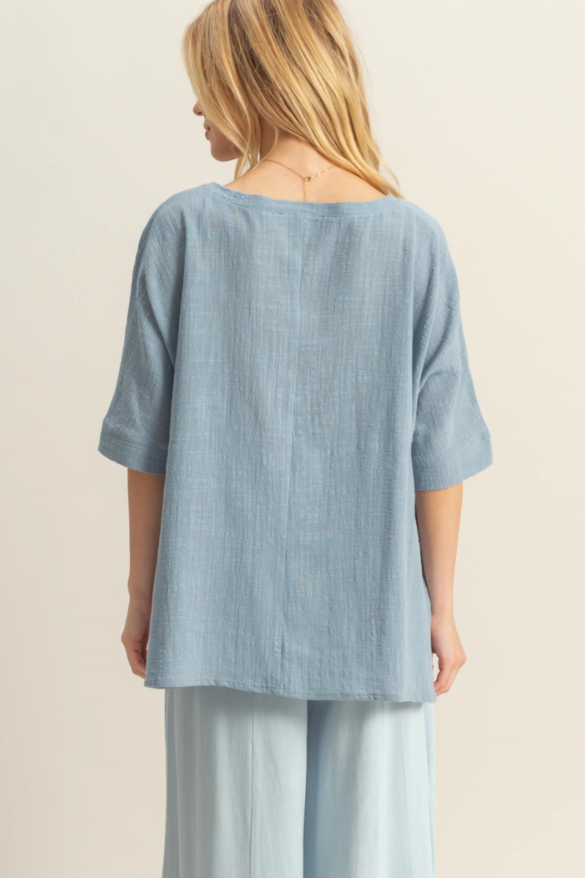 •COLETTE• V-neck breezy cotton top