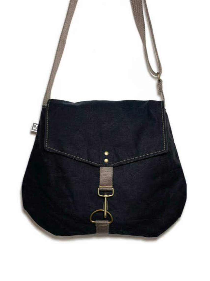 •SATCHEL - SOLID• waxed canvas crossbody