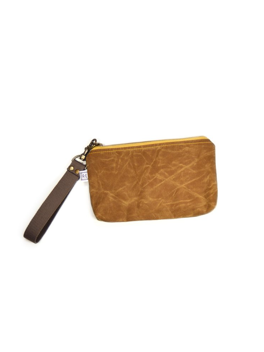 •MIDI WRISTLET - BOWTIE• waxed canvas clutch