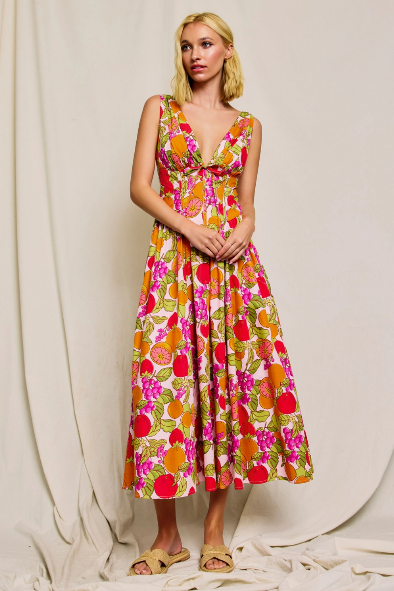•SUMMER SANGRIA• sleeveless corset midi dress