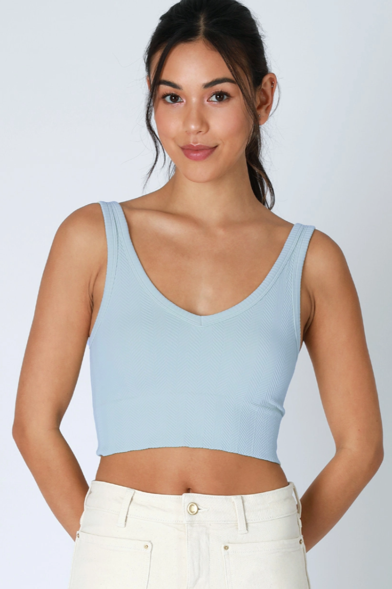 •HERRINGBONE REVERSIBLE• cropped tank top